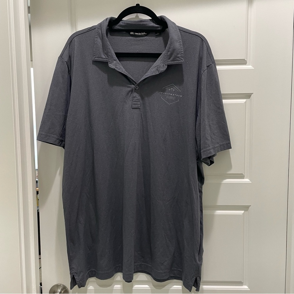 Travis Mathew Grey Prima Cotton Short Sleeve Polo